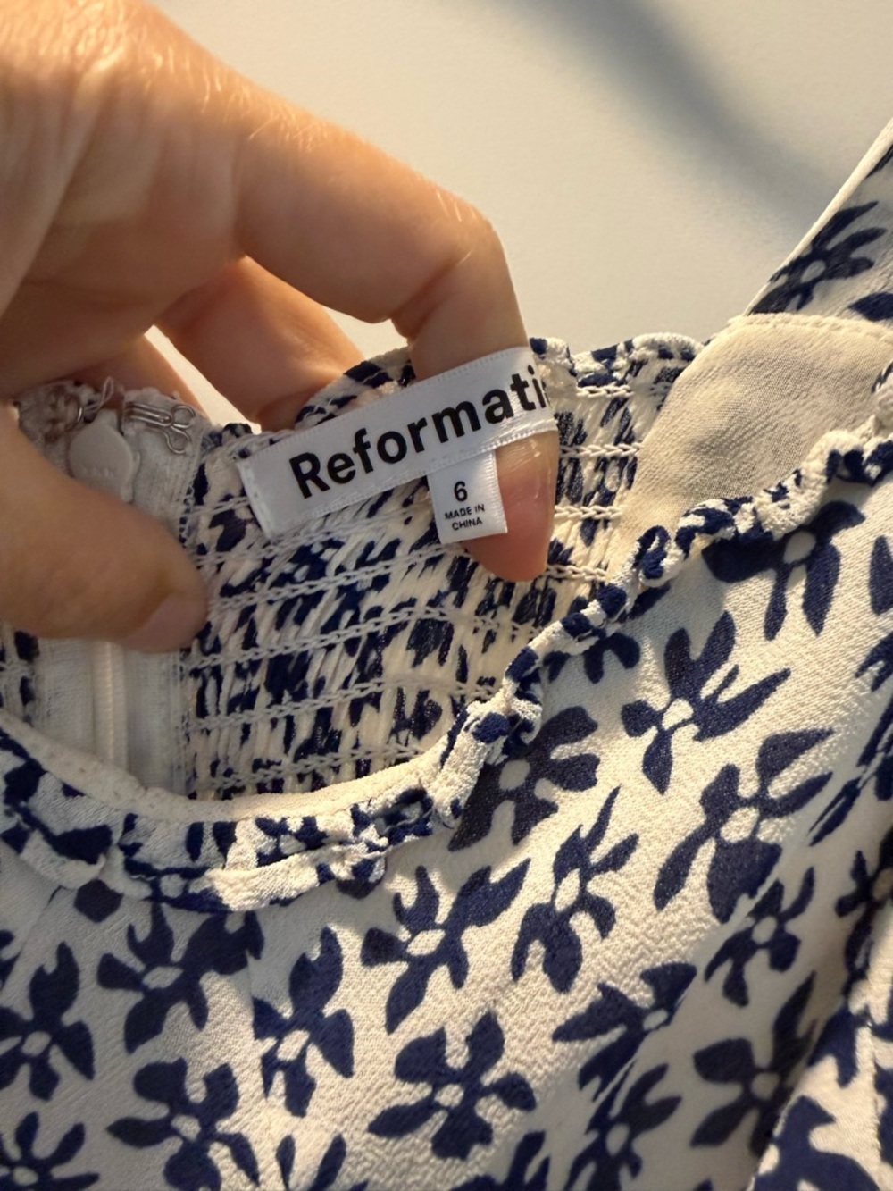 Reformation Nikita Blue Floral Tie Dress - Picture 4 of 5